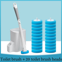 Disposable Toilet Brush with Storage Base – Hygienic Replaceable Head Bathroom Cleaner