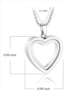Stainless Steel Heart-Shaped Cremation Pendant – Memorial Urn Necklace in Gold Silver Black Rose Gold