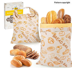 Cotton Linen Bread Bag – Reusable Storage Bag with Snap Closure for Sourdough & Loaves