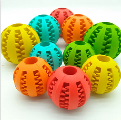 Rubber Slow Feeder Dog Ball – Interactive Treat Dispensing Dental Chew Toy