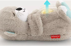 Baby Soothing Plush Otter Toy – Music, Lights & Rhythmic Breathing Motion for Newborns