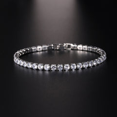 Hip Hop Micro Zircon Tennis Bracelet – Copper CZ Diamond Bracelet 17cm 19cm