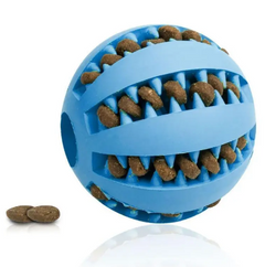Rubber Slow Feeder Dog Ball – Interactive Treat Dispensing Dental Chew Toy