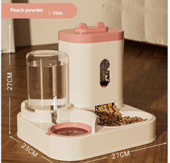 Automatic Pet Feeder & Water Dispenser – 2-in-1 Dog & Cat Food Bowl with Slide Cover