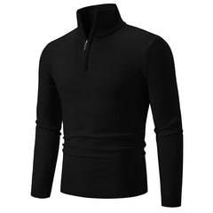 Men's Zip Mock Neck Fleece Pullover Sweater – Plus Size S-3XL in 10 Colors