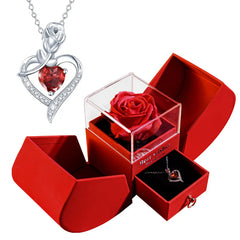 Christmas Jewelry Box Necklace Gift Set – Necklace with Soap Flower in Elegant Box