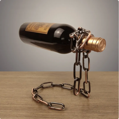 Suspension Chain Metal Wine Rack – Electroplated Iron Bottle Holder in Copper Gold Silver