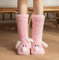 Women's Plush Dog Socks – Cute Novelty Animal Slipper Socks for Home & Lounging