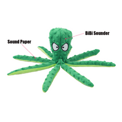 Bite-Resistant Plush Octopus Dog Toy – Interactive Squeaky Pet Toy 32cm