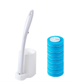 Disposable Toilet Brush with Storage Base – Hygienic Replaceable Head Bathroom Cleaner