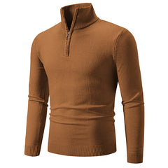 Men's Zip Mock Neck Fleece Pullover Sweater – Plus Size S-3XL in 10 Colors