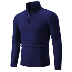 Men's Zip Mock Neck Fleece Pullover Sweater – Plus Size S-3XL in 10 Colors