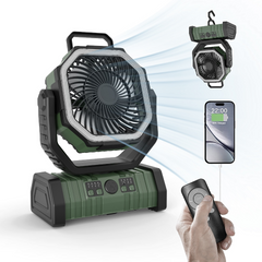 Camping Fan with LED Light & Power Bank – 10000mAh/20000mAh Portable Outdoor Fan