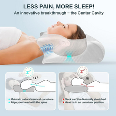 Memory Foam Cervical Neck Pillow – Ergonomic Contour Pillow for Neck Pain Relief