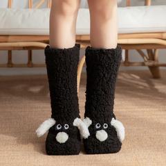Women's Plush Dog Socks – Cute Novelty Animal Slipper Socks for Home & Lounging