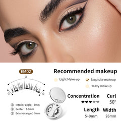 Magnetic False Eyelashes Set with Applicator – Glue-Free Reusable Lashes Kit