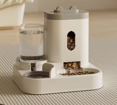 Automatic Pet Feeder & Water Dispenser – 2-in-1 Dog & Cat Food Bowl with Slide Cover