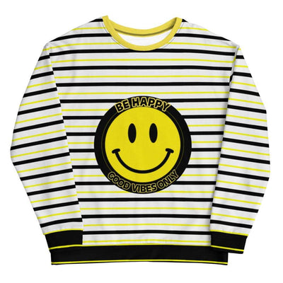 Be Happy Graphic Sweatshirt – Unisex Casual Pullover with Positive Slogan Print