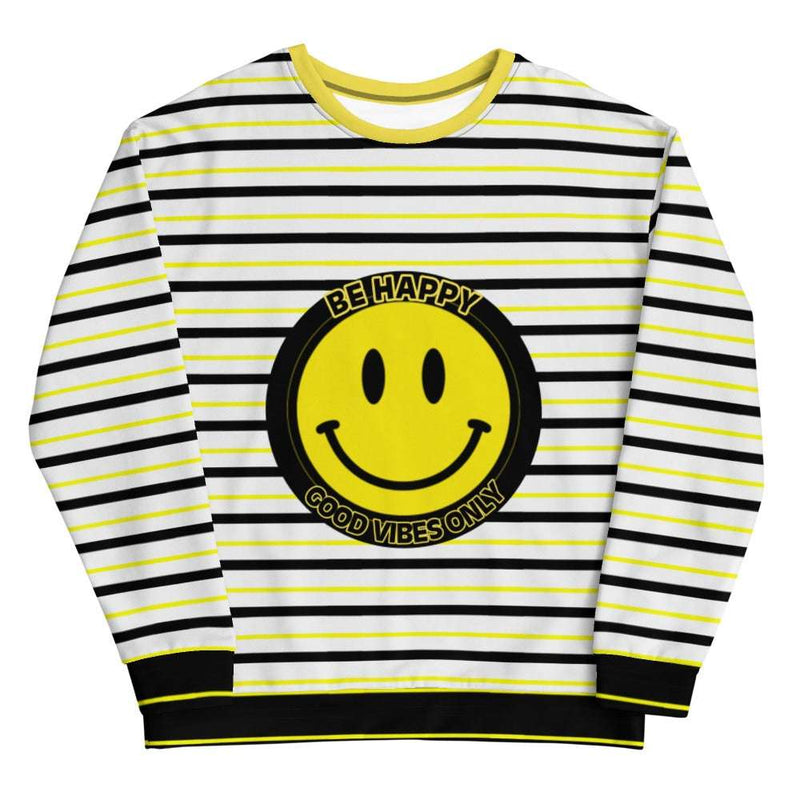 Be Happy Graphic Sweatshirt – Unisex Casual Pullover with Positive Slogan Print
