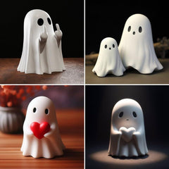 Halloween Ghost Ornament – Spooky Decorative Figurine for Home & Party Decor