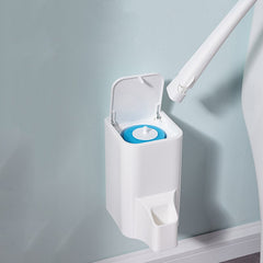 Disposable Toilet Brush with Storage Base – Hygienic Replaceable Head Bathroom Cleaner