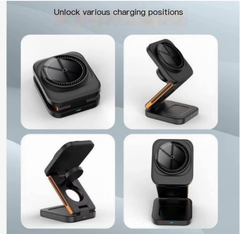 3-in-1 Folding Wireless Charger – 30W Fast Charge Pad for Phone Watch & Earbuds