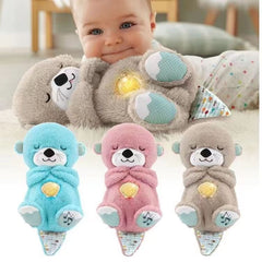 Baby Soothing Plush Otter Toy – Music, Lights & Rhythmic Breathing Motion for Newborns