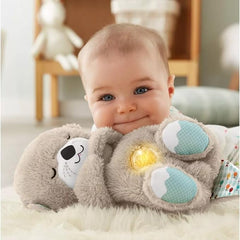 Baby Soothing Plush Otter Toy – Music, Lights & Rhythmic Breathing Motion for Newborns