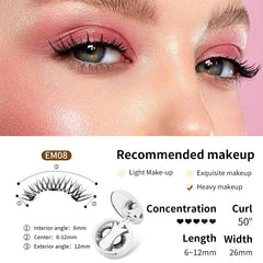 Magnetic False Eyelashes Set with Applicator – Glue-Free Reusable Lashes Kit