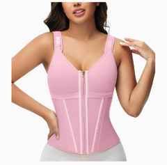 Mesh Waist Slimming Shapewear Corset – Three-Breasted Body Shaper for Women