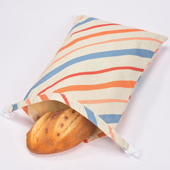 Cotton Linen Bread Bag – Reusable Storage Bag with Snap Closure for Sourdough & Loaves