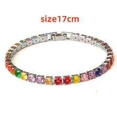 Hip Hop Micro Zircon Tennis Bracelet – Copper CZ Diamond Bracelet 17cm 19cm